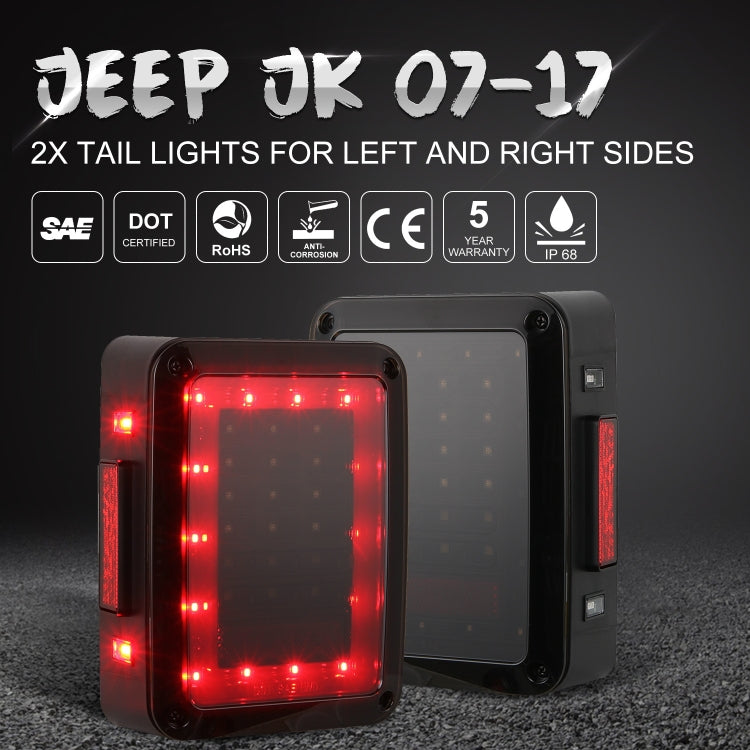 2 PCS Car Angel Eye Reversing Lights / Turn Light / Tail Light  for US Version Jeep Wrangler JK 2007-2017, Angel Eye