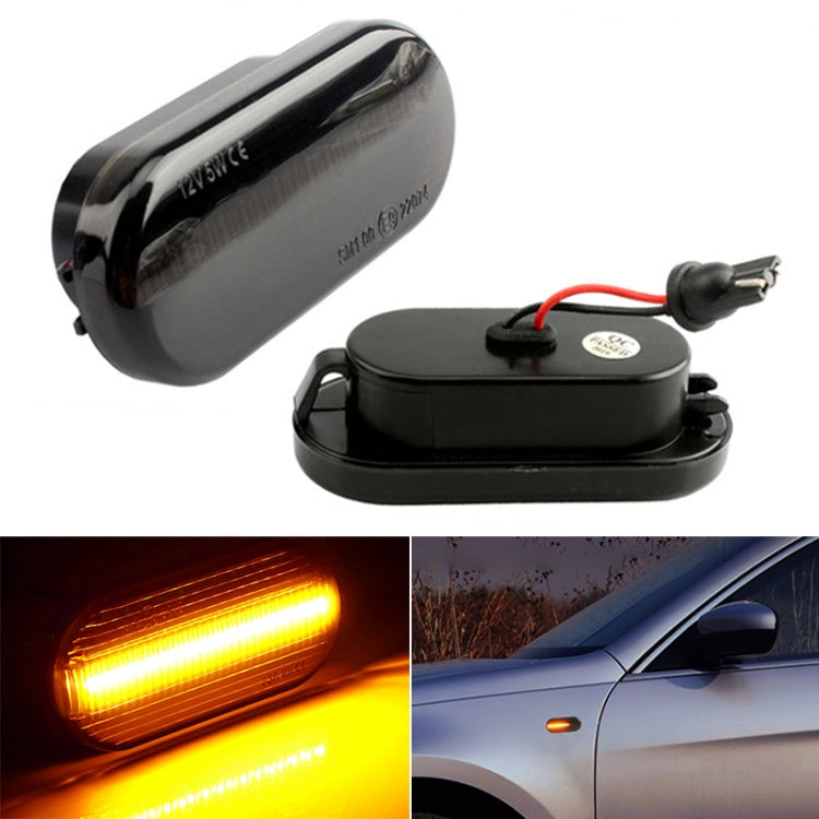 2 PCS D12V / 5W Car LED Leaf Board Side Flowing Water Turn Signal Light for Volkswagen, For Volkswagen(Black), For Volkswagen(Transparent)
