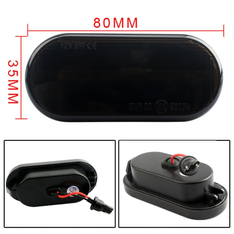 2 PCS D12V / 5W Car LED Leaf Board Side Flowing Water Turn Signal Light for Volkswagen, For Volkswagen(Black), For Volkswagen(Transparent)