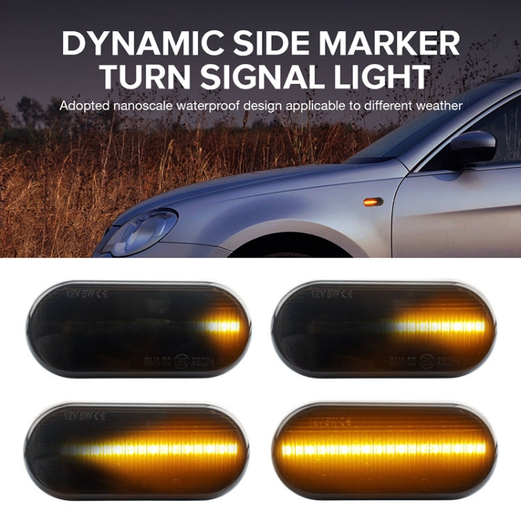 2 PCS D12V / 5W Car LED Leaf Board Side Flowing Water Turn Signal Light for Volkswagen, For Volkswagen(Black), For Volkswagen(Transparent)