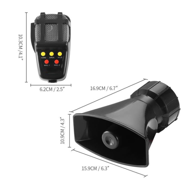 HW-1006B 12V 100W 125dB 5-tone Car Electric Alarm Air Horn Siren Speaker 5 Sound Tone Super Loud with Mic, HW-1006B