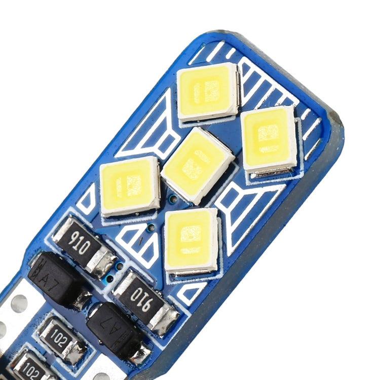 2 PCS T10 / W5W / 168 DC12V 1.8W 6000K 130LM 10LEDs SMD-2835 Car Reading Lamp Clearance Light, with Decoder, 10LEDs SMD-2835
