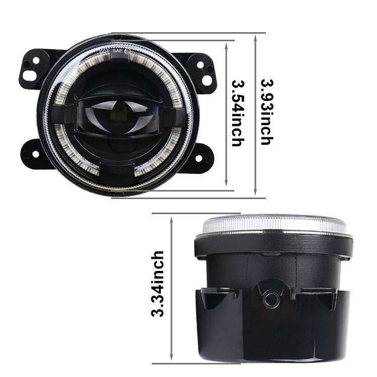 2 PCS 4 inch Car LED Angel Eyes Spotlight Modified Fog Lights for Jeep Wrangler / Dodge / Chrysler PT Cruiser, For Jeep / Dodge