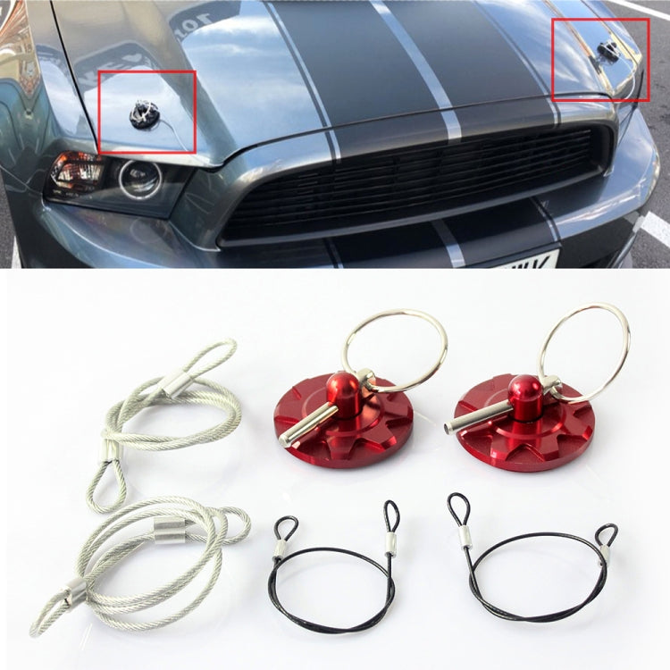 XH-6049 Car Universal Modified Racing Punch-free Aluminum Engine Hood Lock Cover, XH-6049(Black), XH-6049(Gold), XH-6049(Blue), XH-6049(Purple), XH-6049(Red), XH-6049(Silver)