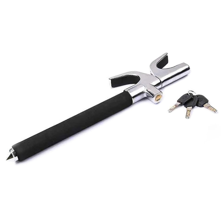 Car Adjustable Telescopic U Shape Steering Wheel Lock Anti-theft Cipher Lock with Safety Hammer, with Safety Hammer