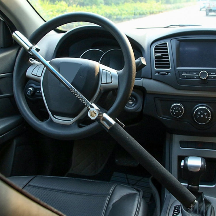 Car Adjustable Telescopic U Shape Steering Wheel Lock Anti-theft Cipher Lock with Safety Hammer, with Safety Hammer