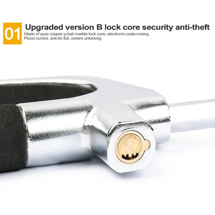 Car Adjustable Telescopic U Shape Steering Wheel Lock Anti-theft Cipher Lock with Safety Hammer, with Safety Hammer