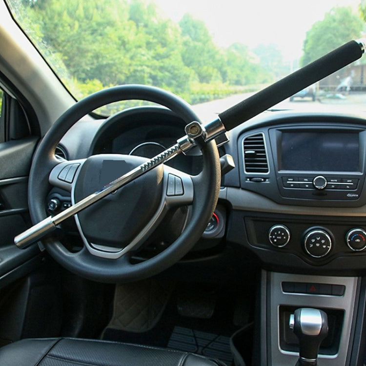 Car Adjustable Telescopic U Shape Steering Wheel Lock Anti-theft Cipher Lock with Safety Hammer, with Safety Hammer