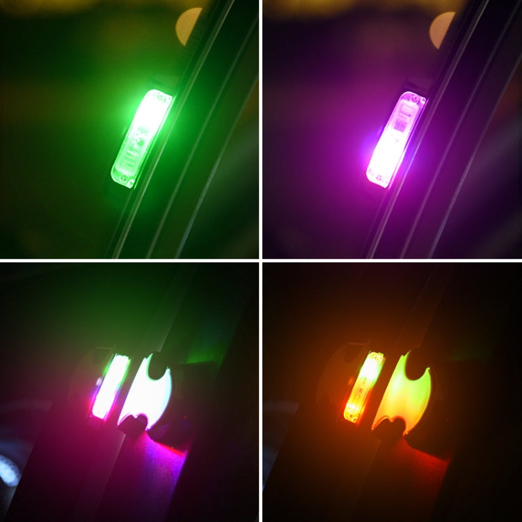 2 PCS Car LED Door Warning Lights Anti-collision Door Opening Lamp Flashing Lights, Door Warning Lights (Silver), Door Warning Lights (Black)