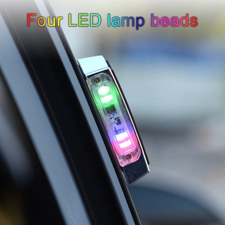 2 PCS Car LED Door Warning Lights Anti-collision Door Opening Lamp Flashing Lights, Door Warning Lights (Silver), Door Warning Lights (Black)