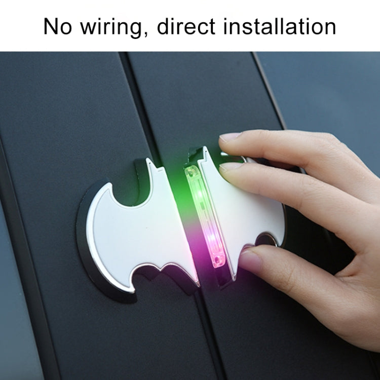 2 PCS Car LED Door Warning Lights Anti-collision Door Opening Lamp Flashing Lights, Door Warning Lights (Silver), Door Warning Lights (Black)