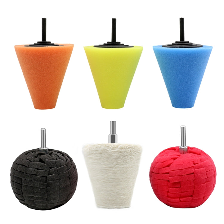 6 in 1 3 inch Car Polishing Disc Set Wheel Rim Polishing Waxing Sponge, 6 in 1
