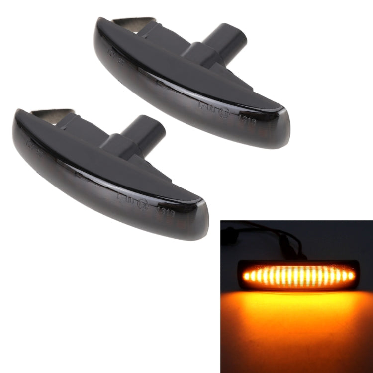2 PCS DC12V / 3W Car LED Dynamic Blinker Side Lights Flowing Water Turn Signal Light for Land Rover, Amber Light, For Land Rover (Black), For Land Rover