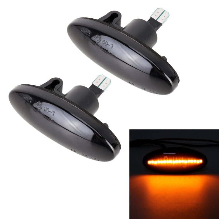 2 PCS DC12V / 3W Car LED Dynamic Blinker Side Lights Flowing Water Turn Signal Light for Nissan, Amber Light, For Nissan
