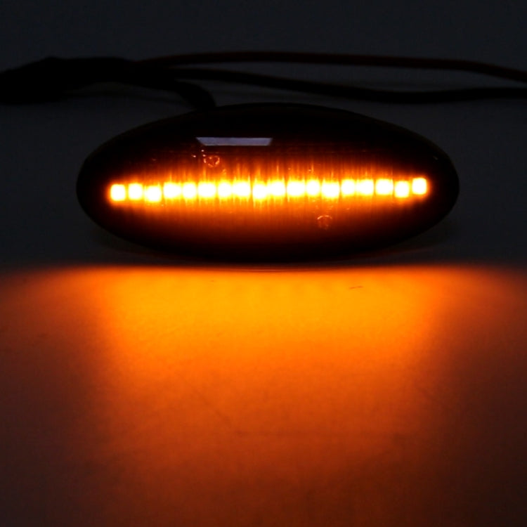 2 PCS DC12V / 3W Car LED Dynamic Blinker Side Lights Flowing Water Turn Signal Light for Nissan, Amber Light, For Nissan