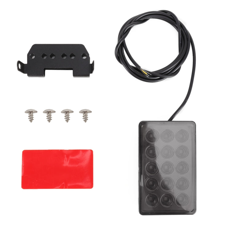 DC12V 1W Car Square Highlight Brake Lights Reversing Light with 15LEDs SMD-3528, Square (Black), Square (Red)