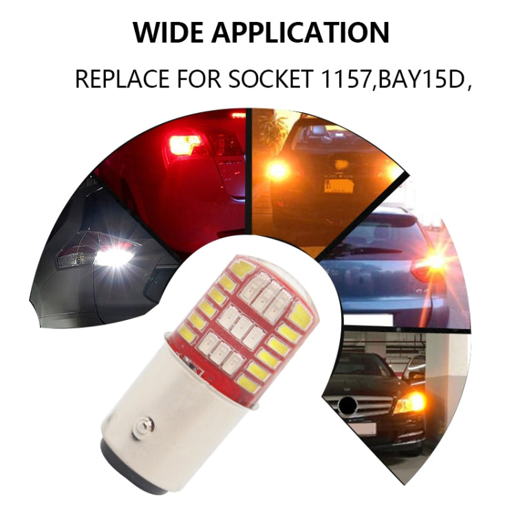 2 PCS 1157 DC12V / 1.1W Motorcycle / Car LED Double Color Flashing Light Turn Signal / Brake Lamp with 42LEDs SMD-3014 Lamp Beads, 1157 DC12V