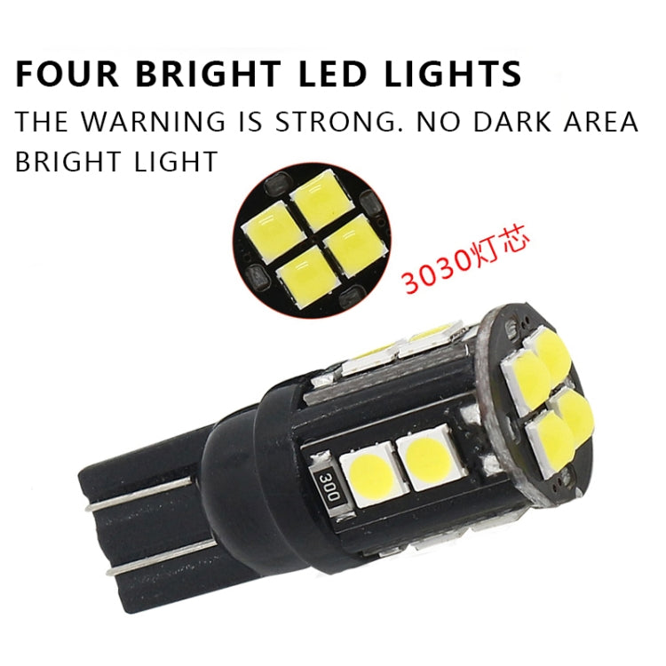 10 PCS T10/168/194 DC12V / 1W / 6000K / 60LM Car Decoding Clearance Lights with 12LEDs SMD-3030 Lamp Beads, T10/168