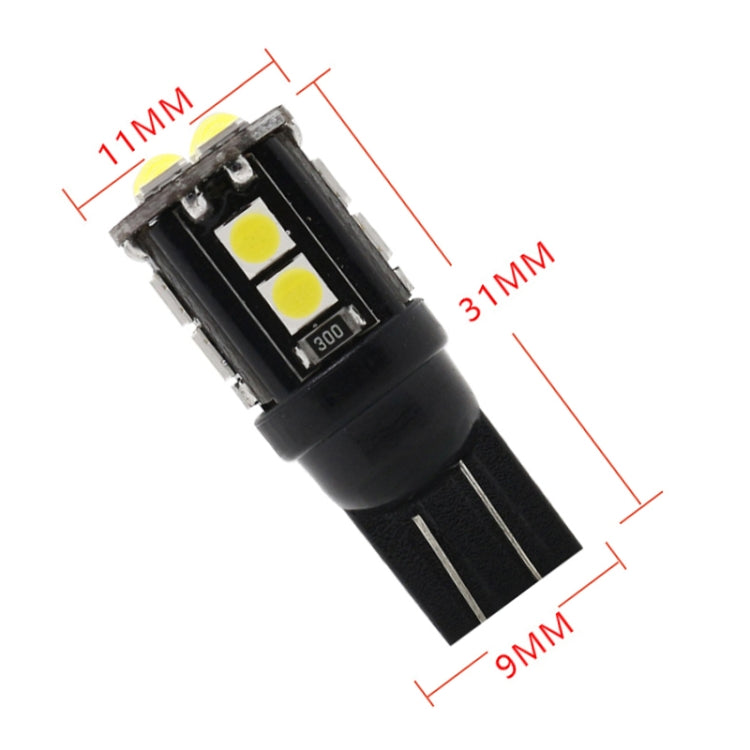 10 PCS T10/168/194 DC12V / 1W / 6000K / 60LM Car Decoding Clearance Lights with 12LEDs SMD-3030 Lamp Beads, T10/168