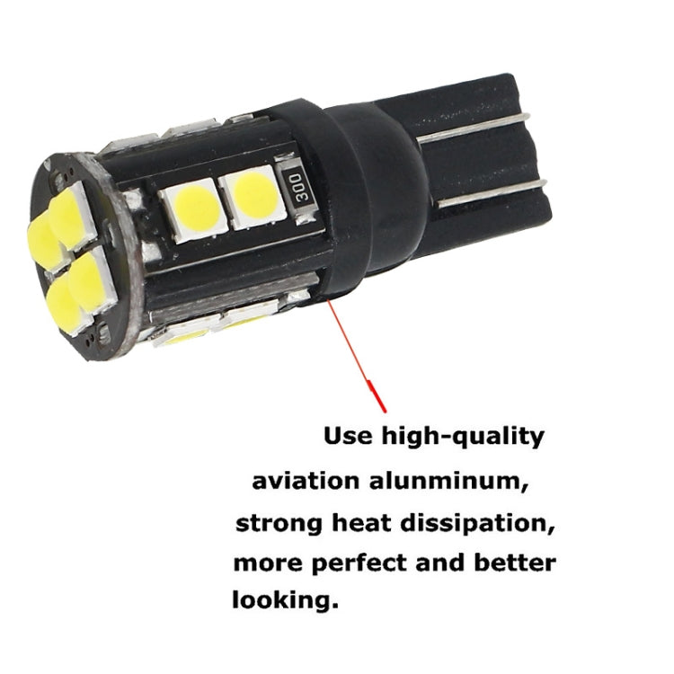 10 PCS T10/168/194 DC12V / 1W / 6000K / 60LM Car Decoding Clearance Lights with 12LEDs SMD-3030 Lamp Beads, T10/168