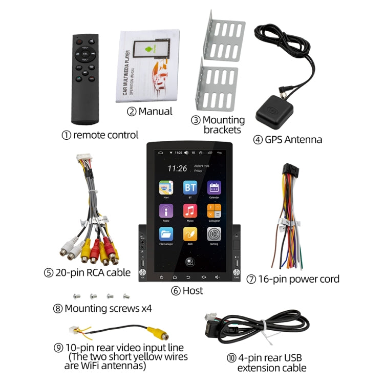 D110 Car Android Navigation Machine Support Mobile Phone Interconnection / Steering Wheel Control, D110 10.1-Inch