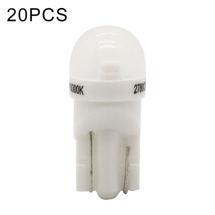20 PCS T10 DC12V / 0.25W / 6500K / 20LM Car Round Head Plug-in Bubble Reading Light with 1LEDs SMD-3030 Lamps, T10