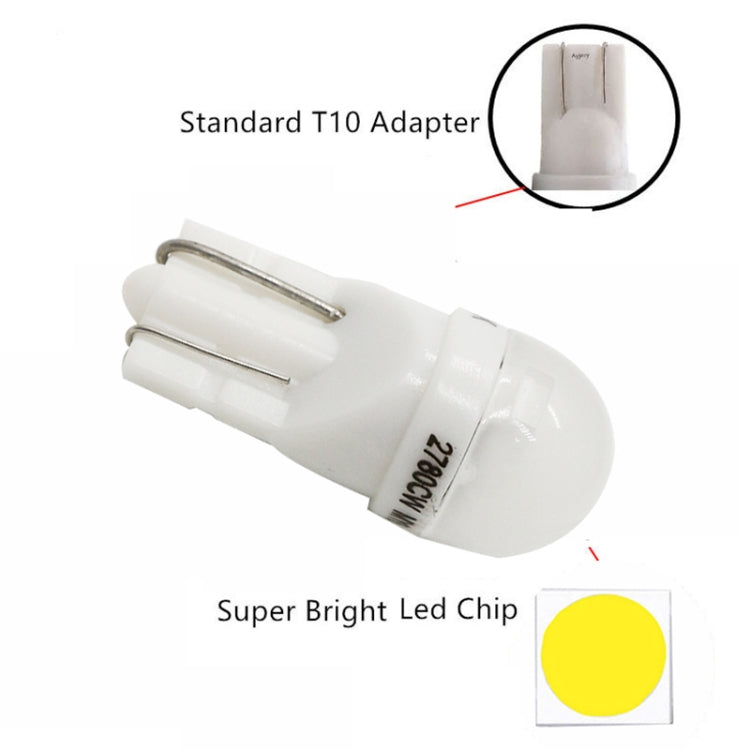 20 PCS T10 DC12V / 0.25W / 6500K / 20LM Car Round Head Plug-in Bubble Reading Light with 1LEDs SMD-3030 Lamps, T10