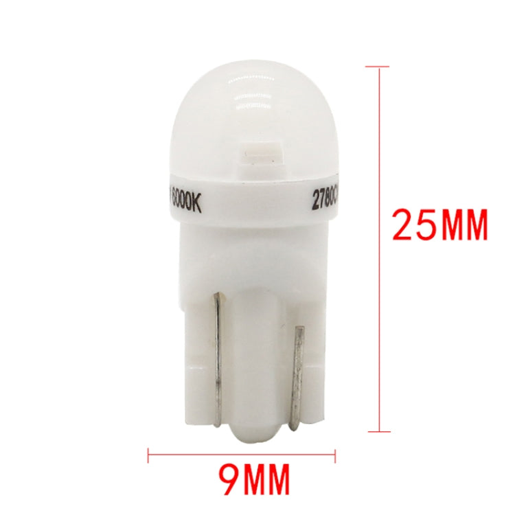 20 PCS T10 DC12V / 0.25W / 6500K / 20LM Car Round Head Plug-in Bubble Reading Light with 1LEDs SMD-3030 Lamps, T10