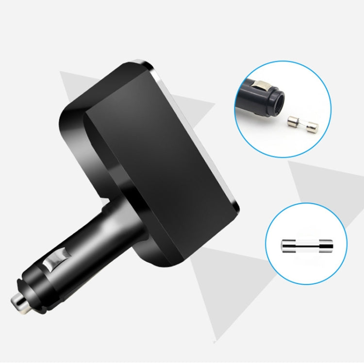 SHUNWEI SD-1909 80W 0.8A Car 2 in 1 USB Charger 90 Degree Free Rotation Cigarette Lighter