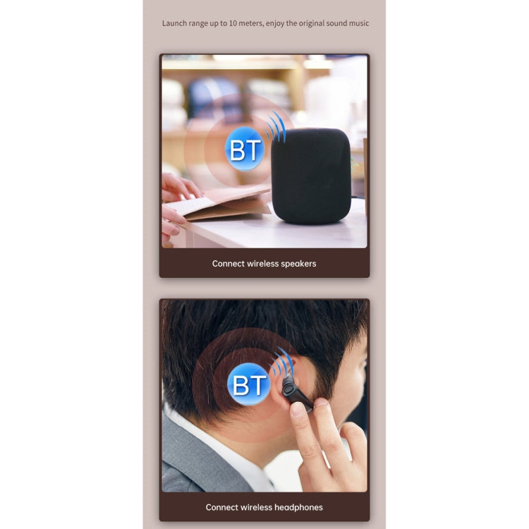T-14 Bluetooth 5.0 2 In 1 LCD Digital Display Bluetooth Adapter Receiver Transmitter