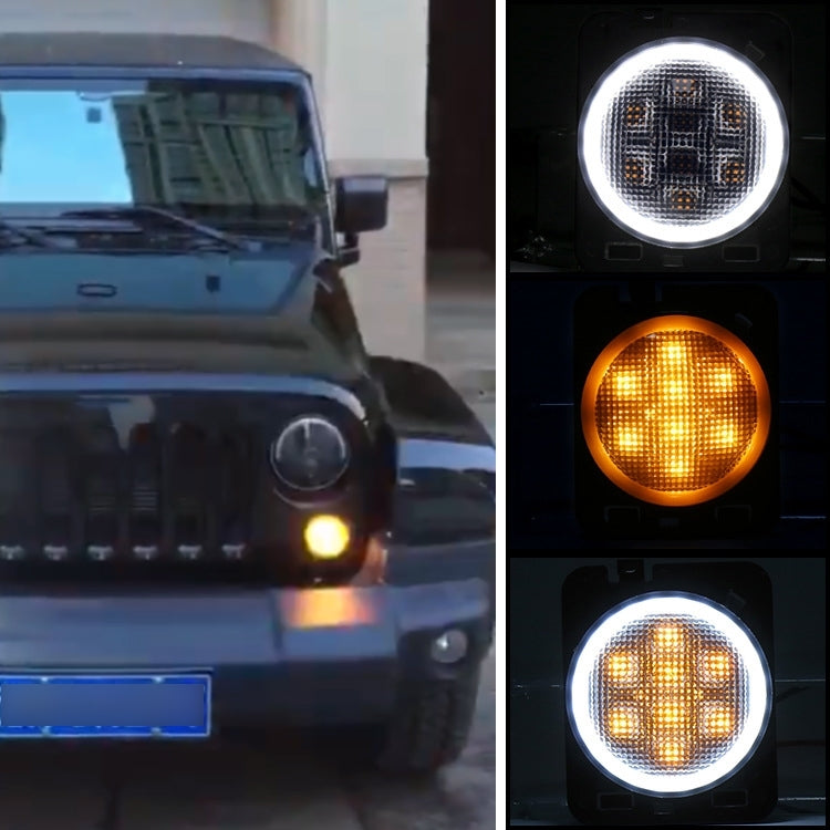 2 PCS 8W DC 12V Car SUV Refit LED Wheel Eyebrow Turn Signal for Jeep Wrangler JK 07-17, Specification: Butt Assembly with Aperture, Specification: Butt Assembly with Aperture