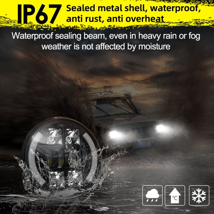 Car 7 inch DC9-30V  LED Headlight Modification Accessories for Jeep Wrangler, 7 inch Round