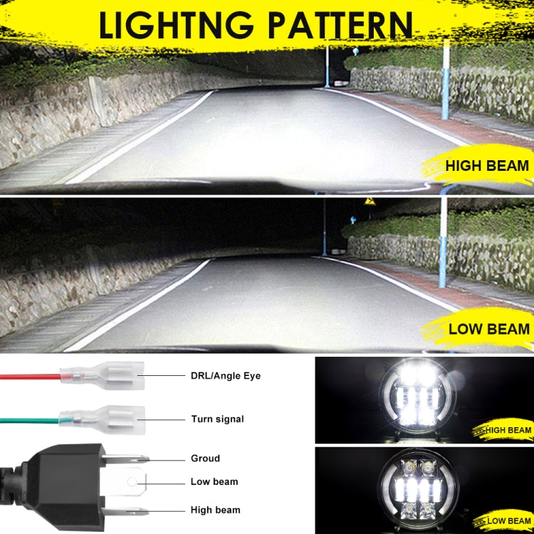 Car 7 inch DC9-30V  LED Headlight Modification Accessories for Jeep Wrangler, 7 inch Round