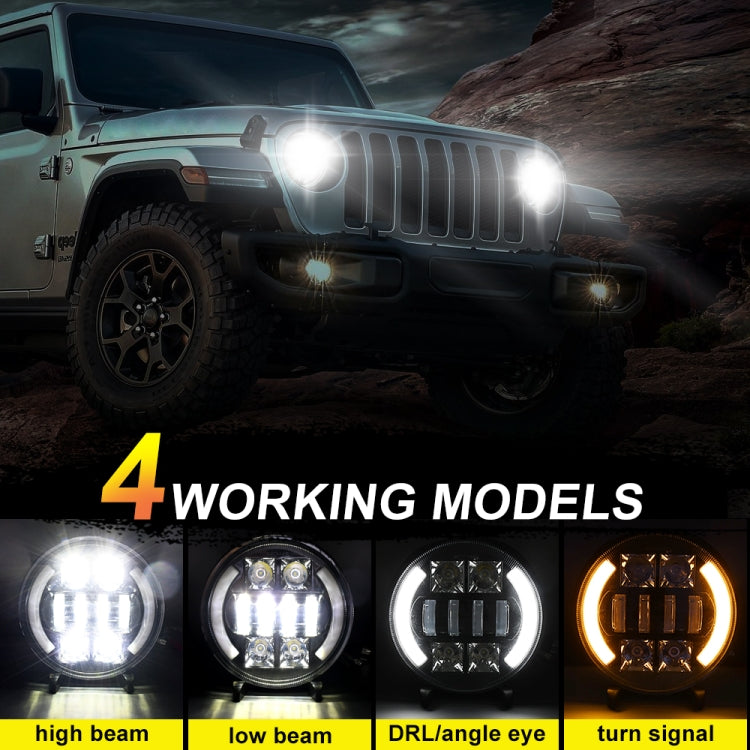 Car 7 inch DC9-30V  LED Headlight Modification Accessories for Jeep Wrangler, 7 inch Round