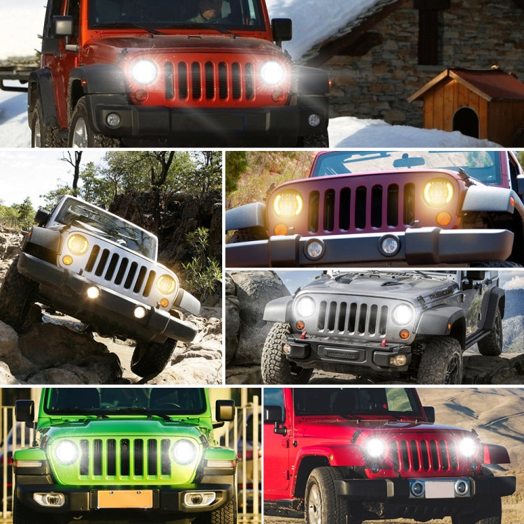 Car 7 inch DC9-30V  LED Headlight Modification Accessories for Jeep Wrangler, 7 inch Round