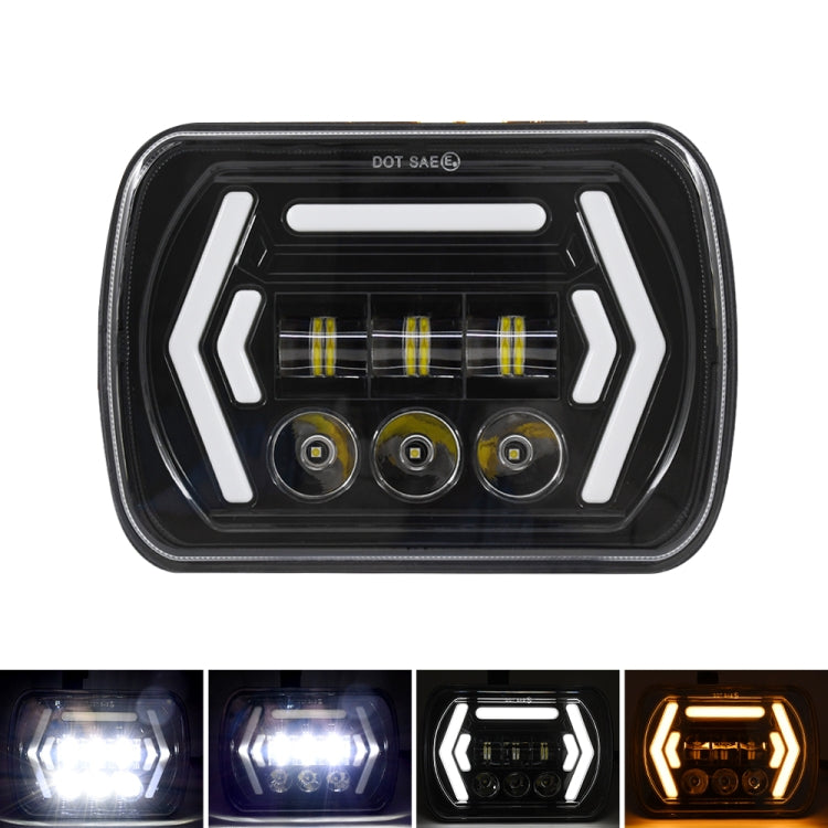 Car 7 inch Square DC9-30V  LED Headlight Modification Accessories for Jeep Wrangler, 7 inch Square