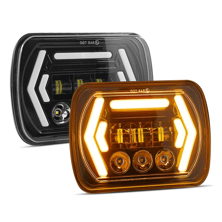 Car 7 inch Square DC9-30V  LED Headlight Modification Accessories for Jeep Wrangler, 7 inch Square