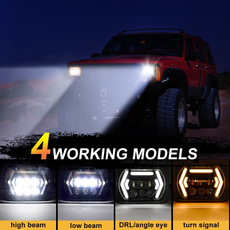 Car 7 inch Square DC9-30V  LED Headlight Modification Accessories for Jeep Wrangler, 7 inch Square