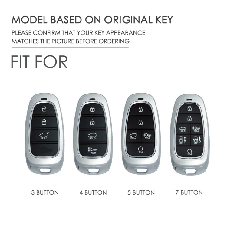 Hallmo Car Cowhide Leather Key Protective Cover Key Case for Hyundai 7-button, For Hyundai 7-button