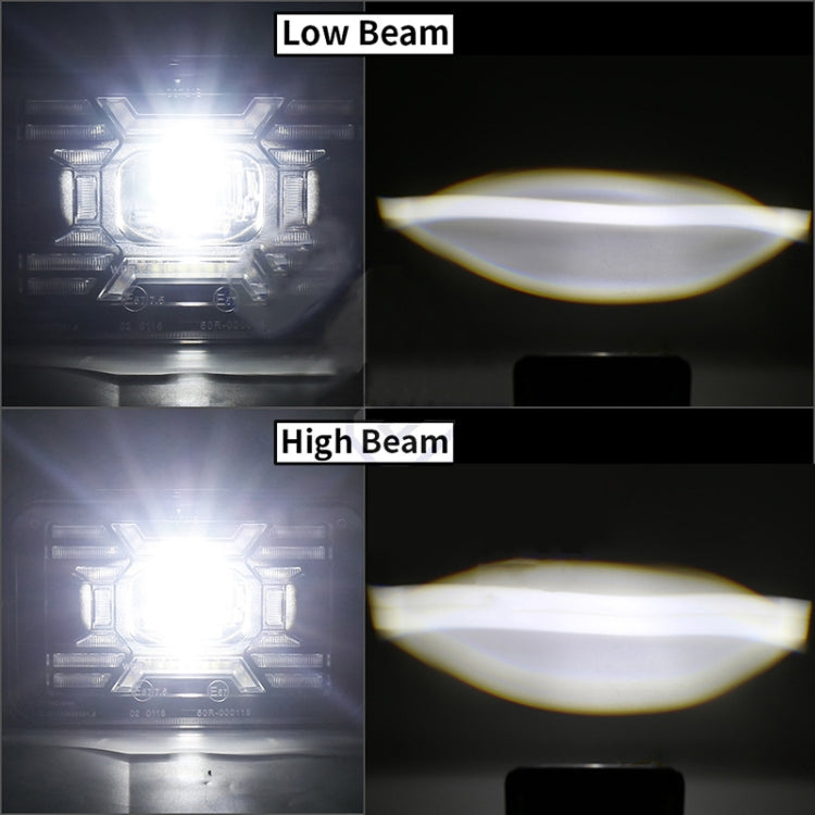 OL-2051S 1 Pair 4x6 inch Off-road Vehicle Modified Angel Devil Eyes Rectangular Headlight, OL-2051S