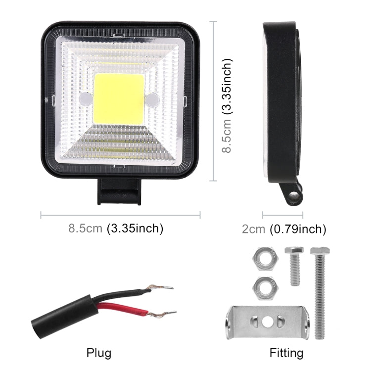 Car Square Work Light with COB Lamp Beads, Square COB Lamp Beads