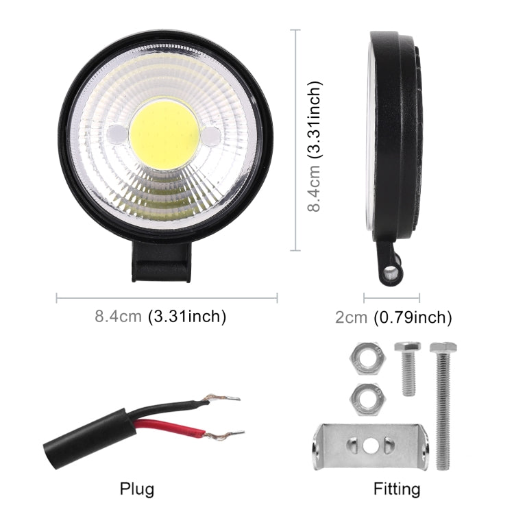 Car Round Work Light with COB Lamp Beads, Round COB Lamp Beads