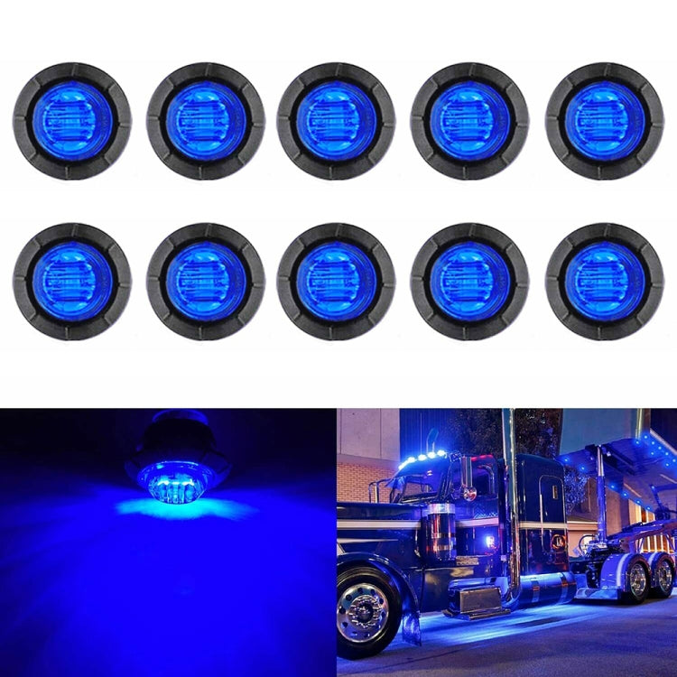 10 PCS MK-009 3/4 inch Car / Truck 3LEDs Side Marker Indicator Lights Bulb Lamp, MK-009(Red Light), MK-009(Blue Light), MK-009(Green Light), MK-009(White Light), MK-009(Yellow Light)