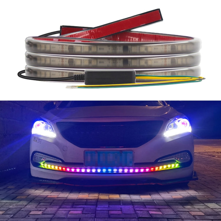 Z12-120CM 120cm DC12V-24V Car Front Grille LED RGB Daytime Running Lights Strip Colorful Lamp, Z12-120CM