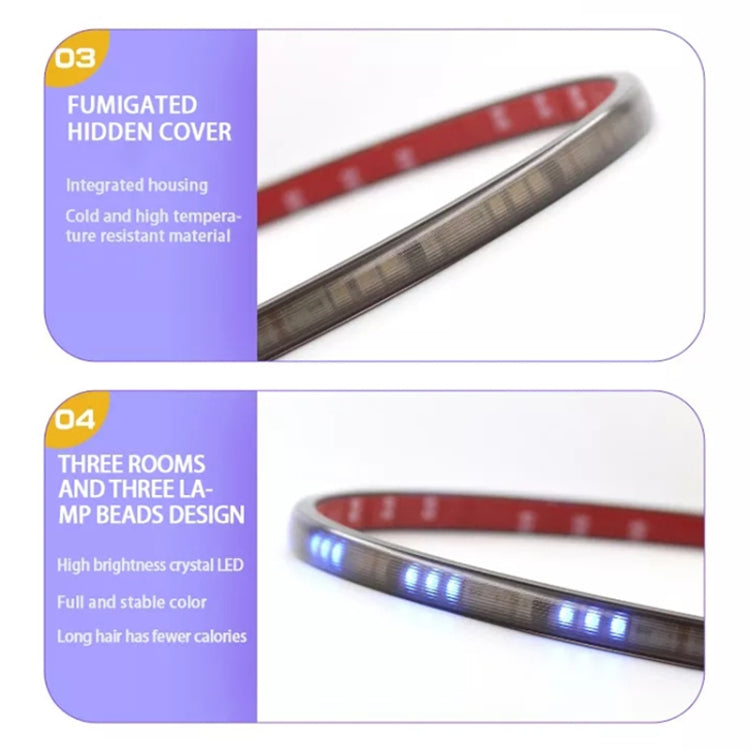 Z12-120CM 120cm DC12V-24V Car Front Grille LED RGB Daytime Running Lights Strip Colorful Lamp, Z12-120CM
