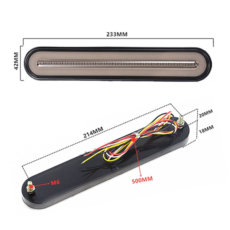 2 PCS Heavy-duty Truck Trailer 100LED Light Guide Two-color Brake Light, Two-color