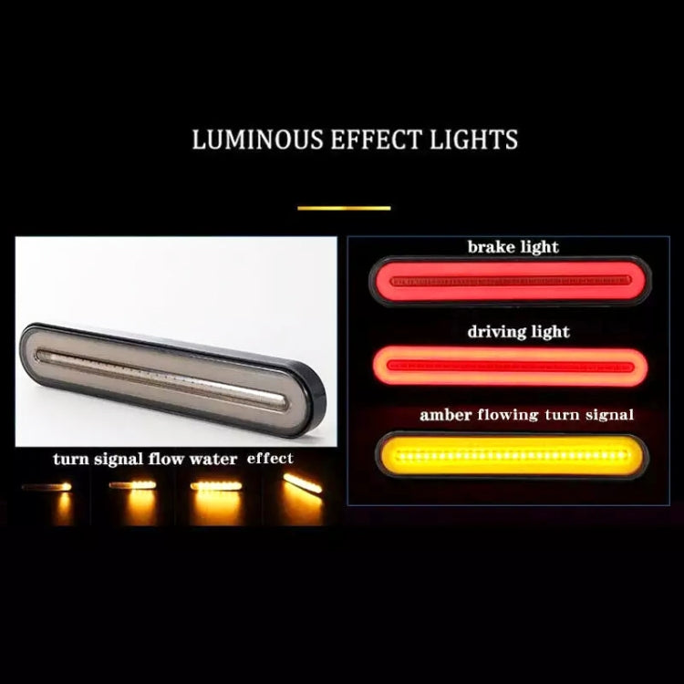 2 PCS Heavy-duty Truck Trailer 100LED Light Guide Two-color Brake Light, Two-color