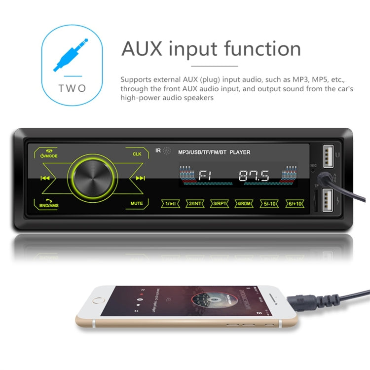 M10 12V Car Radio Receiver MP3 Player, Support Bluetooth Hand-free Calling / FM / USB / SD Card, M10