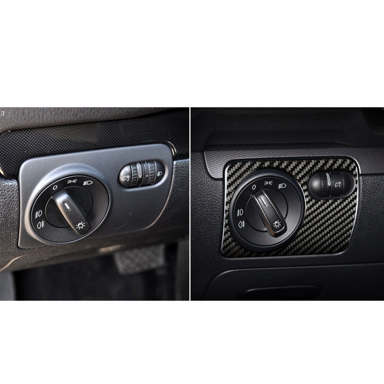 Carbon Fiber Car Headlight Switch Panel Decorative Sticker for Volkswagen Golf 6 2008-2012, Left Driving, Headlight Switch Panel, Left Driving