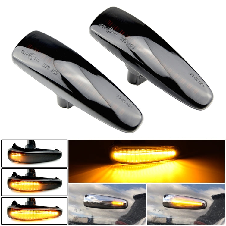 2pcs For Mitsubishi Lancer 2008-2018 Car Dynamic LED Fender Side Light, For Mitsubishi Lancer 2008-2018 (Transparent Black), For Mitsubishi Lancer 2008-2018 (Transparent)